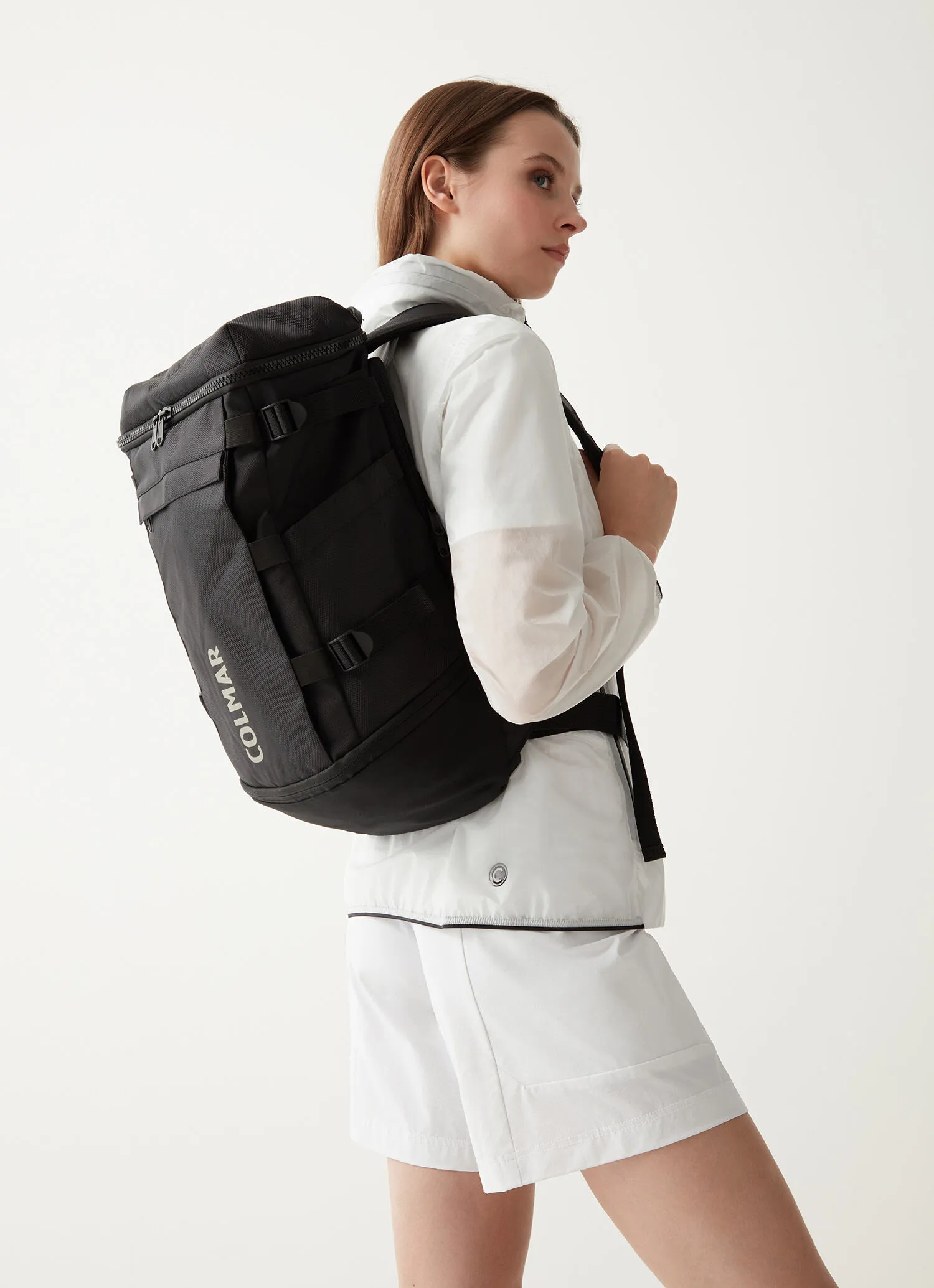 Unisex backpack in resin-coated canvas