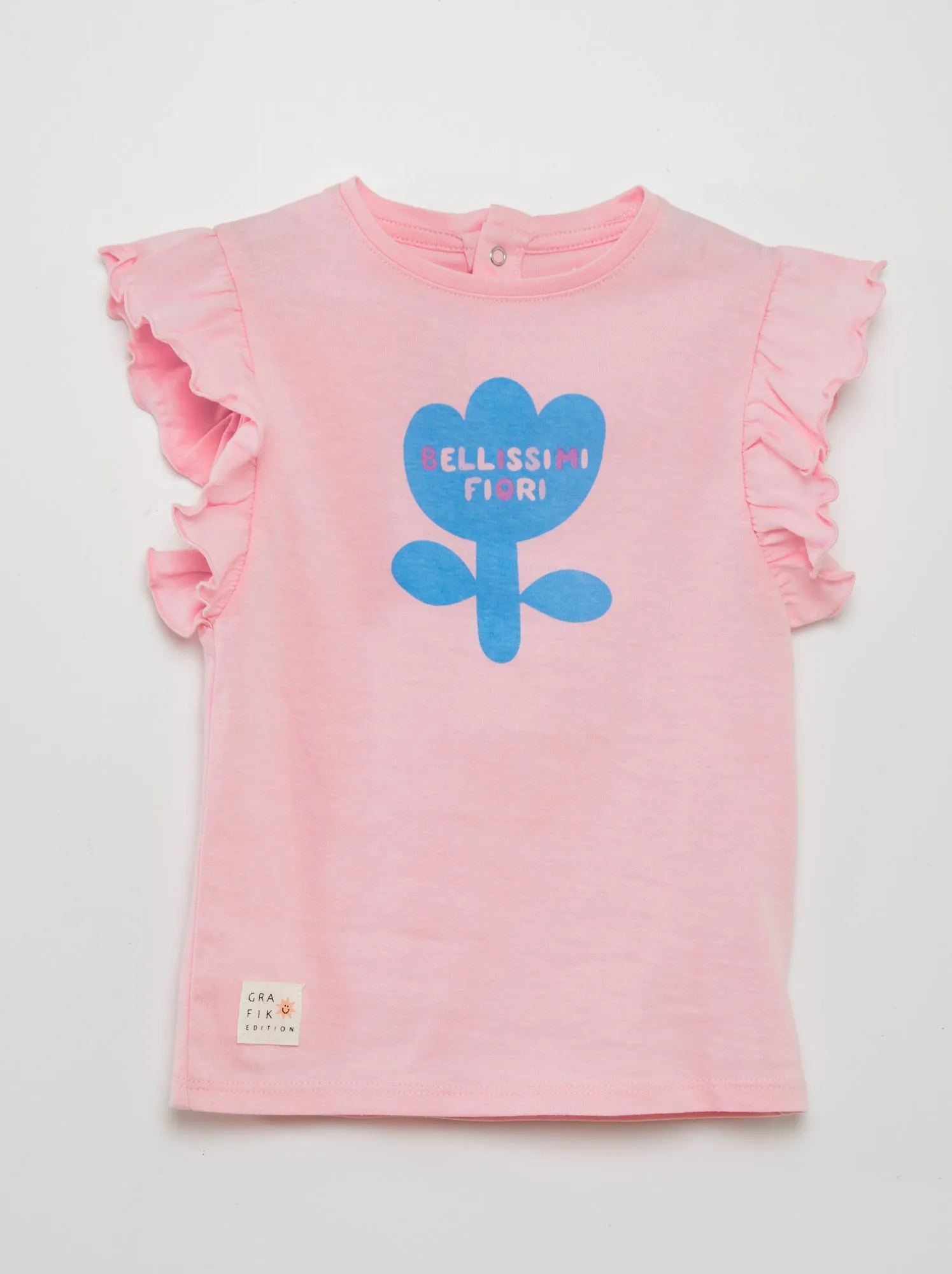 Vestito con volant - Grafik Edition - ROSA