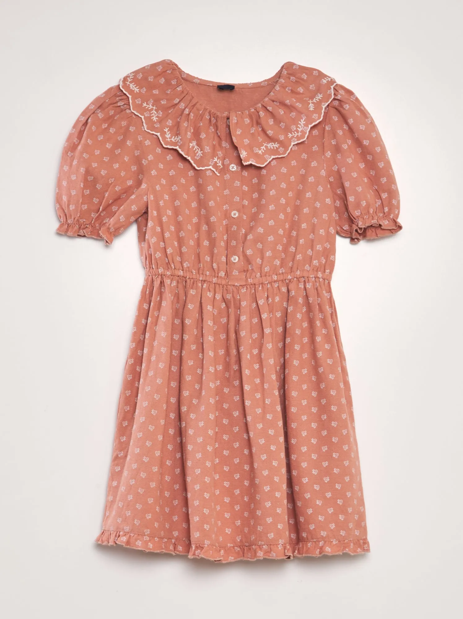 Vestito stile vintage in lino - ROSA