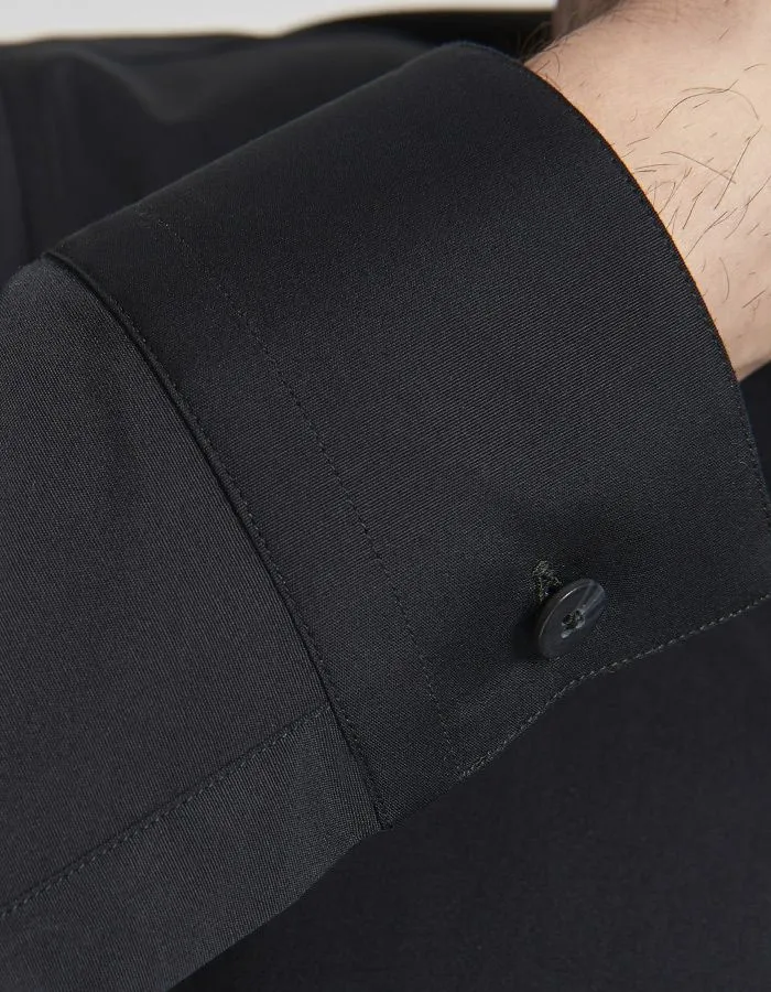 Xacus Camicia Classica Tinta Unita in Cotone Stretch