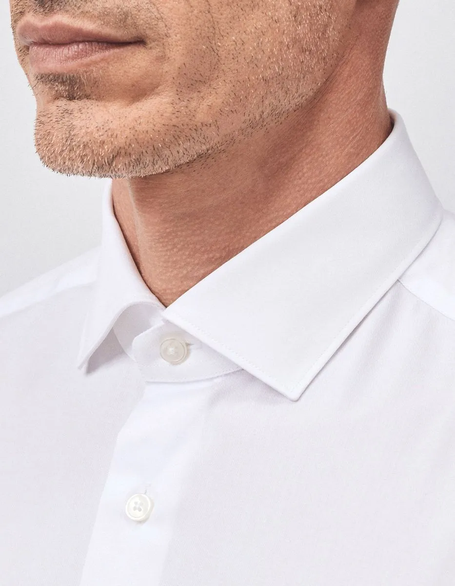 Xacus Camicia Classica Tinta Unita in Cotone Stretch