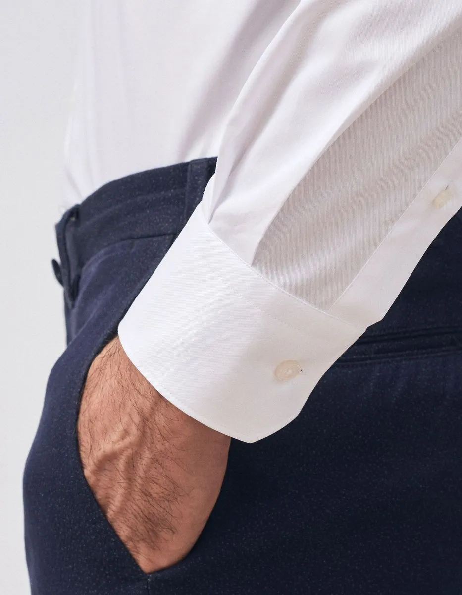 Xacus Camicia Classica Tinta Unita in Cotone Stretch