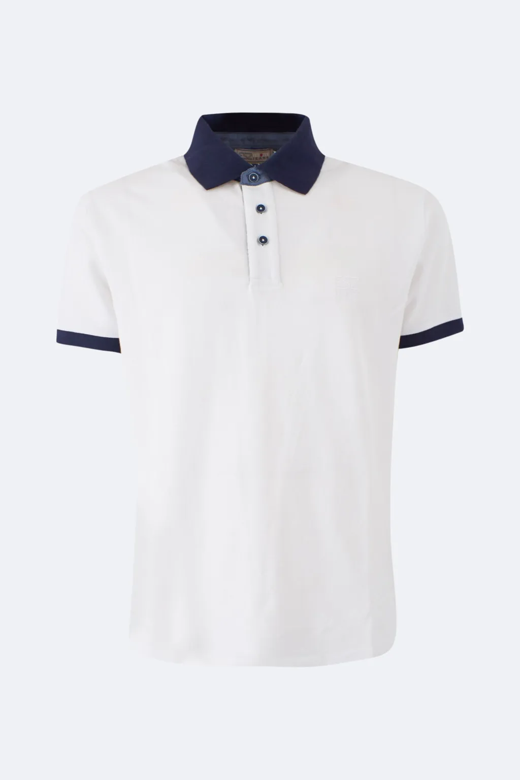 YES-ZEE POLO UOMO BIANCA CON DETTAGLI A CONTRASTO T710