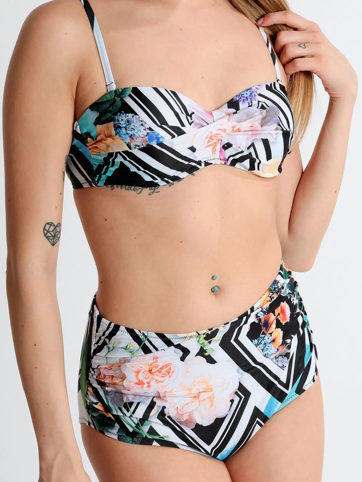 Y&M Bikini bandeau avec culotte taille haute