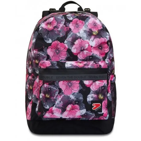 ZAINO SCUOLA SEVEN REVERSIBILE BACKPACK WATERLILIES DOUBLE PROJECT 42X31X24CM 1 ZIP +1 TASCA CON ZIP+P.BORRACC.GAR.4ANNI