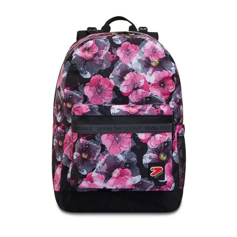 ZAINO SCUOLA SEVEN REVERSIBILE BACKPACK WATERLILIES DOUBLE PROJECT 42X31X24CM 1 ZIP +1 TASCA CON ZIP+P.BORRACC.GAR.4ANNI